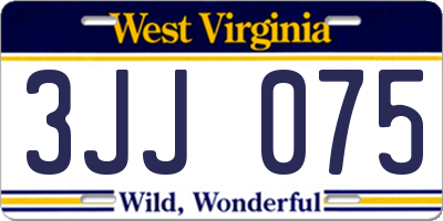 WV license plate 3JJ075