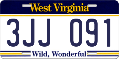 WV license plate 3JJ091