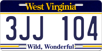 WV license plate 3JJ104