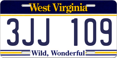 WV license plate 3JJ109