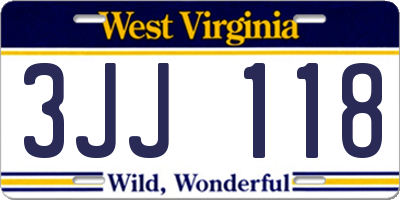 WV license plate 3JJ118