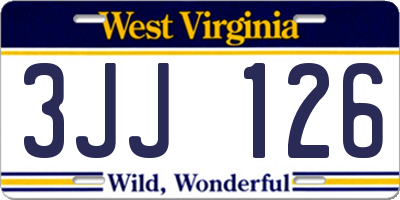 WV license plate 3JJ126