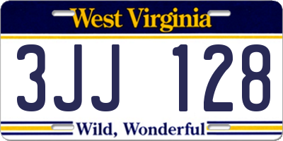 WV license plate 3JJ128