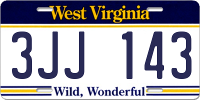 WV license plate 3JJ143