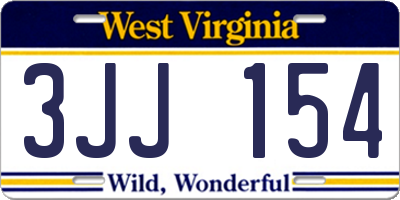 WV license plate 3JJ154