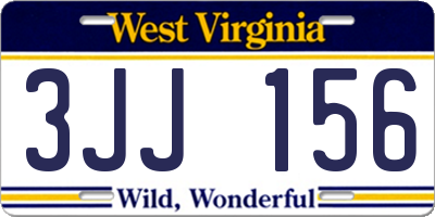 WV license plate 3JJ156
