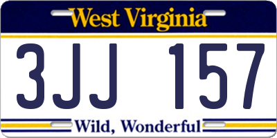 WV license plate 3JJ157