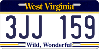 WV license plate 3JJ159