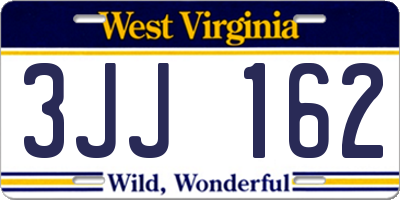 WV license plate 3JJ162