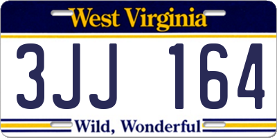 WV license plate 3JJ164