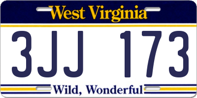 WV license plate 3JJ173