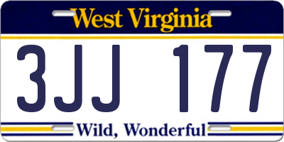 WV license plate 3JJ177