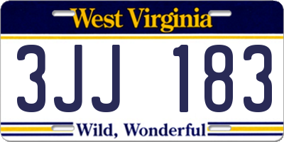 WV license plate 3JJ183