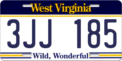 WV license plate 3JJ185