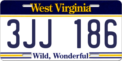 WV license plate 3JJ186