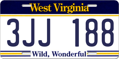 WV license plate 3JJ188