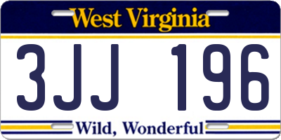 WV license plate 3JJ196