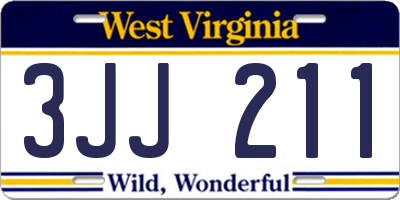 WV license plate 3JJ211