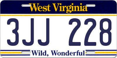 WV license plate 3JJ228