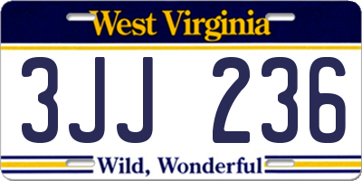 WV license plate 3JJ236