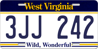 WV license plate 3JJ242