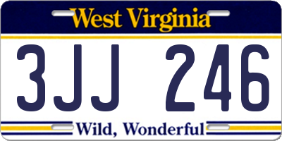 WV license plate 3JJ246