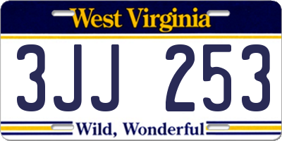 WV license plate 3JJ253