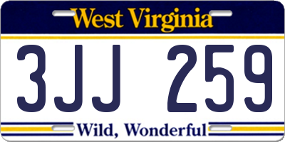 WV license plate 3JJ259
