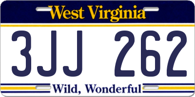 WV license plate 3JJ262