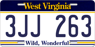 WV license plate 3JJ263