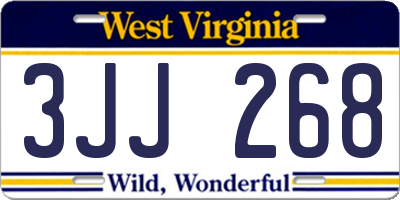 WV license plate 3JJ268