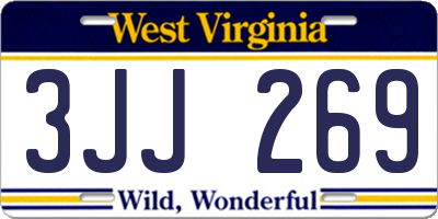 WV license plate 3JJ269