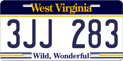 WV license plate 3JJ283