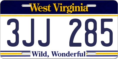 WV license plate 3JJ285