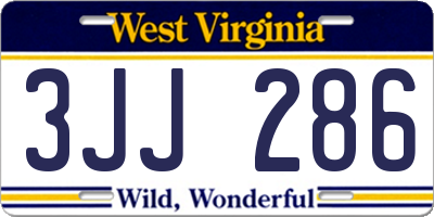 WV license plate 3JJ286