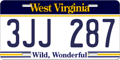 WV license plate 3JJ287