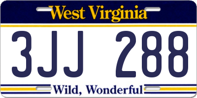 WV license plate 3JJ288