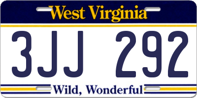 WV license plate 3JJ292