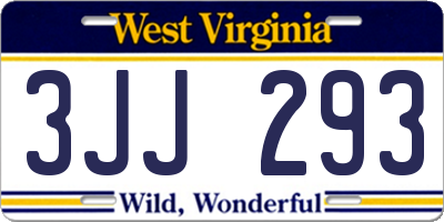 WV license plate 3JJ293
