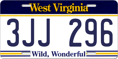 WV license plate 3JJ296