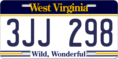 WV license plate 3JJ298