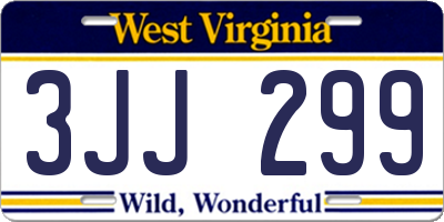 WV license plate 3JJ299
