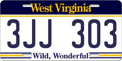 WV license plate 3JJ303