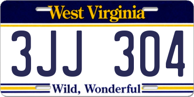 WV license plate 3JJ304