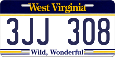 WV license plate 3JJ308