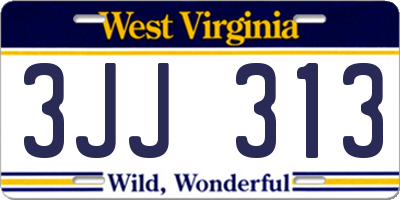 WV license plate 3JJ313