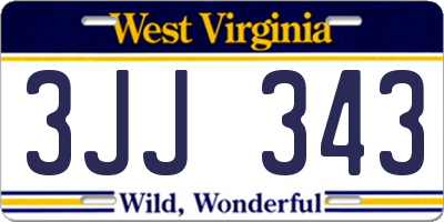 WV license plate 3JJ343