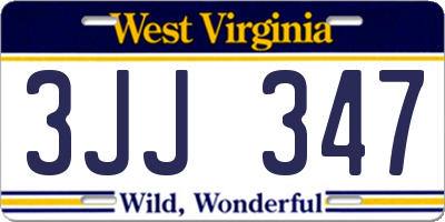 WV license plate 3JJ347