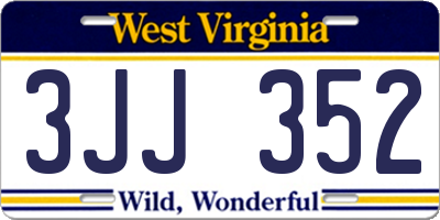 WV license plate 3JJ352