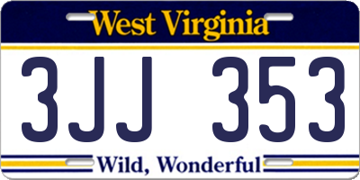 WV license plate 3JJ353